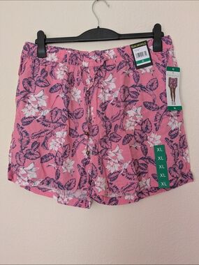 Margaritaville Women's No Passport Required Beach Linen Shorts Pink XL